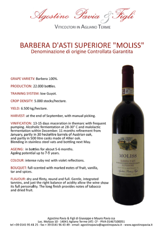 Moliss Barbera d'Asti Superiore DOCG